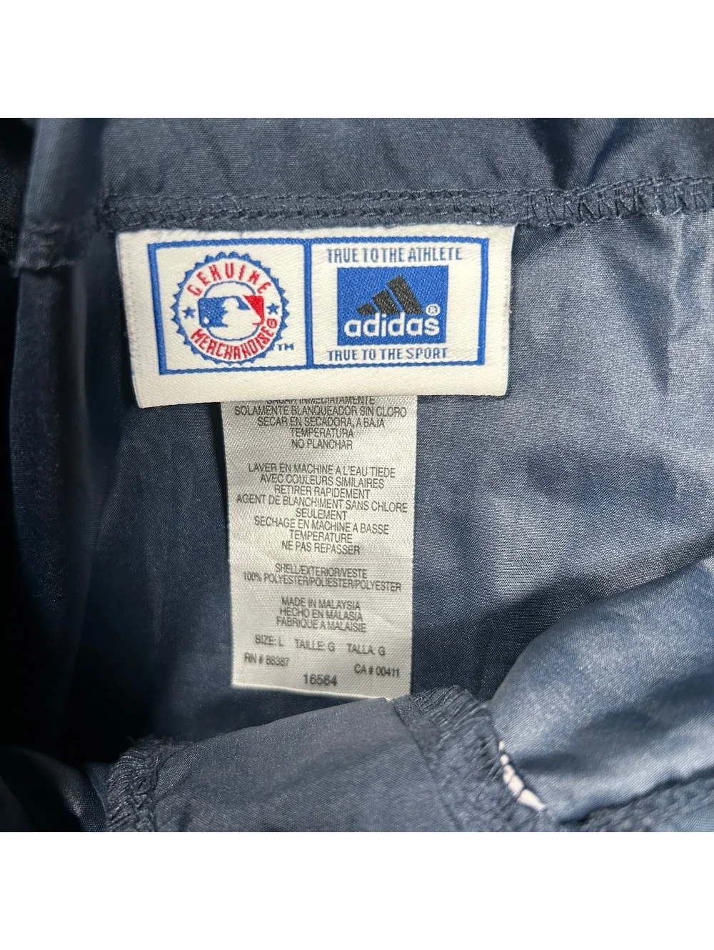 Adidas New York Yankees Navy Blue Pullover Windbreaker Jacket Size L